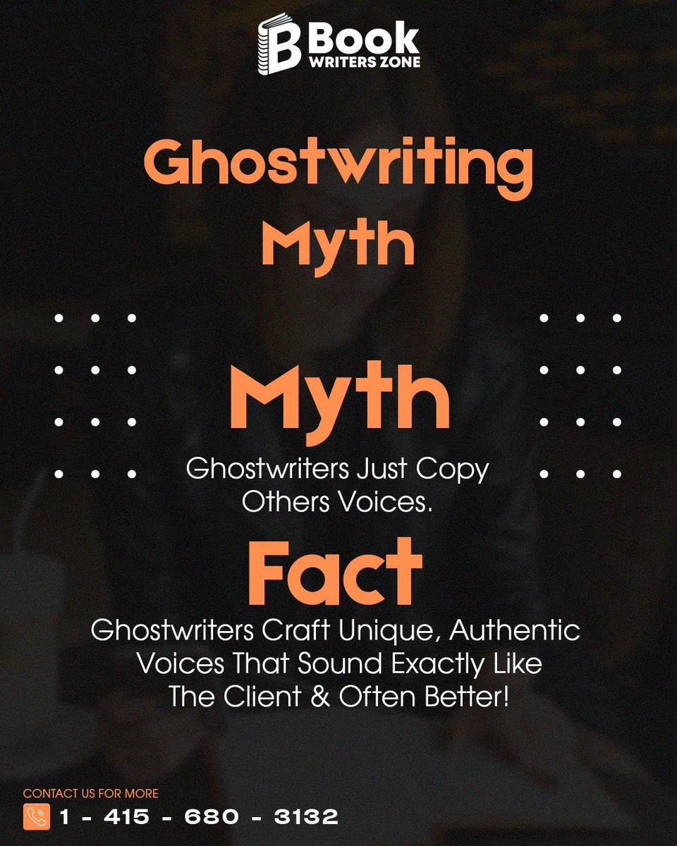 bookwriterszone's tweet image. Your voice, elevated — that’s the art of ghostwriting. At Book Writers Zone, we don’t imitate; we illuminate your authentic story with clarity and creativity. 💫
👉 Discover how we bring your voice to life: bookwriterszone.com

#BookWritersZone #ProfessionalGhostwriting #Myth