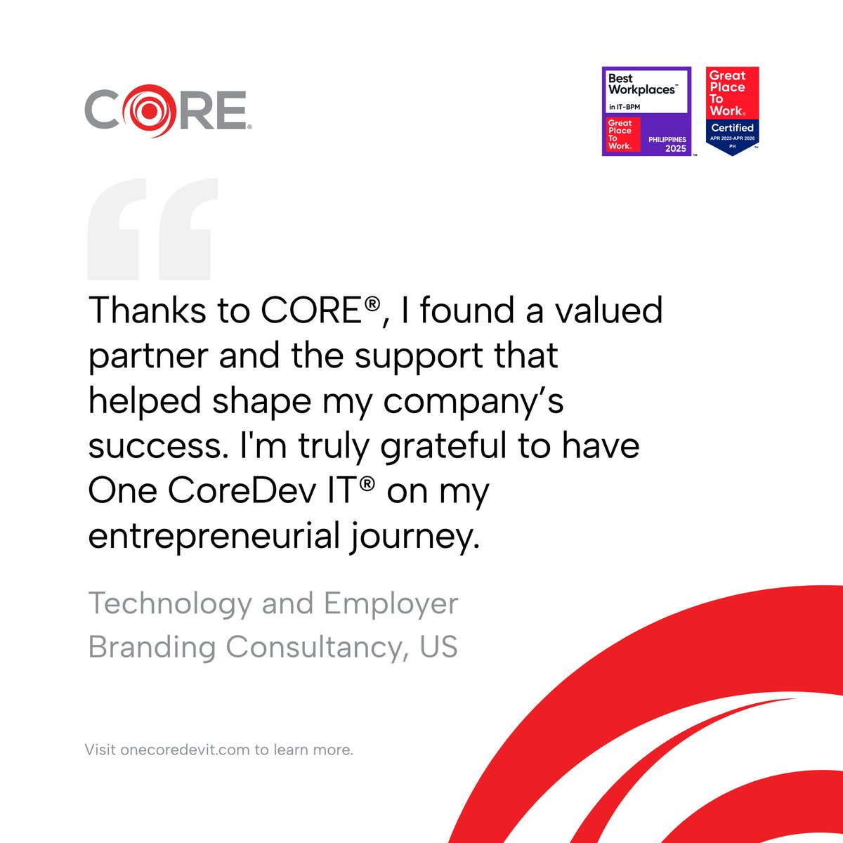 onecoredevit's tweet image. Thank you for choosing us as your partner!

We’re proud to support businesses in a personal and reliable way and to be a team that our clients can count on as they succeed. 🤝

#OneCoreDevIT #CoreCommunity #EmployerBranding