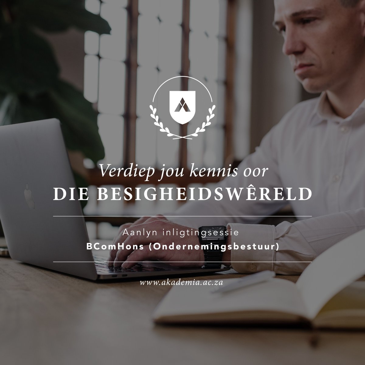 Droom jy daarvan om jou eie onderneming te begin? Vind meer uit oor Akademia se BComHons (Ondernemingsbestuur)-program tydens die aanlyn inligtingsessie op 20 November om 17:30. Registreer hier: akademia.ac.za/inligtingsessi… 

#MyAkademia # Ondernemingsbestuur