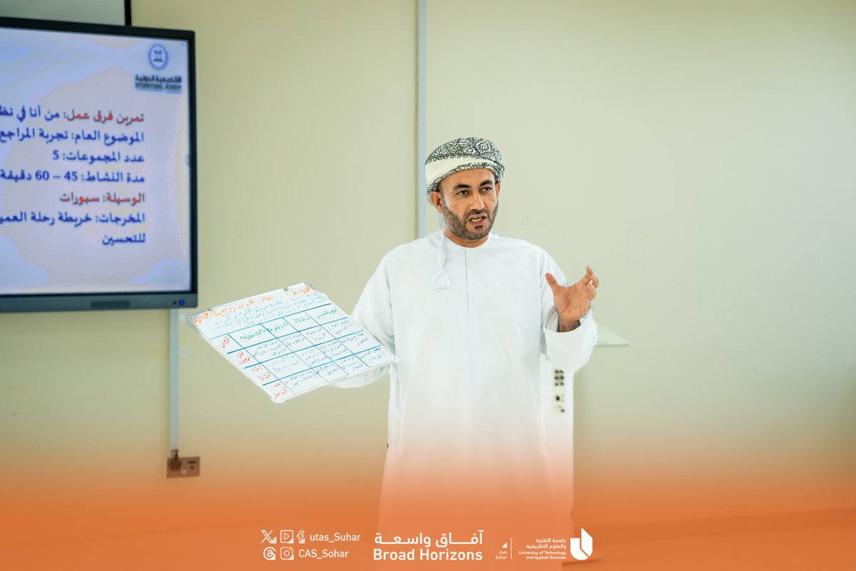 #يوتاس_صحار

نفذت جامعة التقنية والعلوم التطبيقية بصحار وبالتعاون مع الأكاديمية الدولية للتدريب، برنامجا تدريبيا لموظفي الفرع قدمه الدكتور سليمان بن سالم الفهدي. وتهدف الجامعة من خلال هذا البرنامج إلى تنمية فهم الموظفين لمفهوم خدمة العملاء والمراجعين ودوره في نجاح المؤسسة،