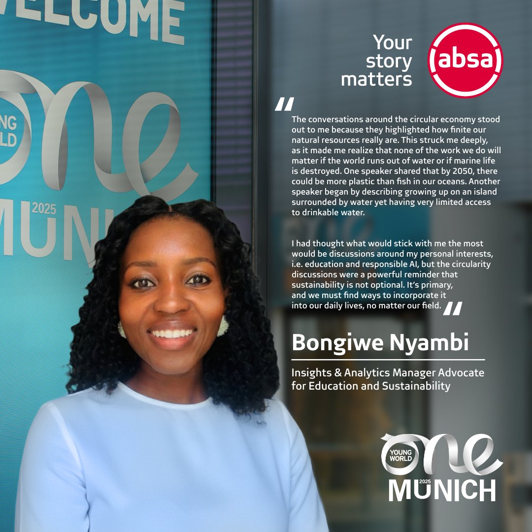 Absa's tweet image. From Absa’s leaders to our delegates, every voice carried one message: Africa’s leadership is bold, collaborative, &amp;amp; ready to shape tomorrow. 

Reflecting on the #OYW2025 Summit that took place last week and this is what our colleagues said it meant for them.
#WeSeeYourStory