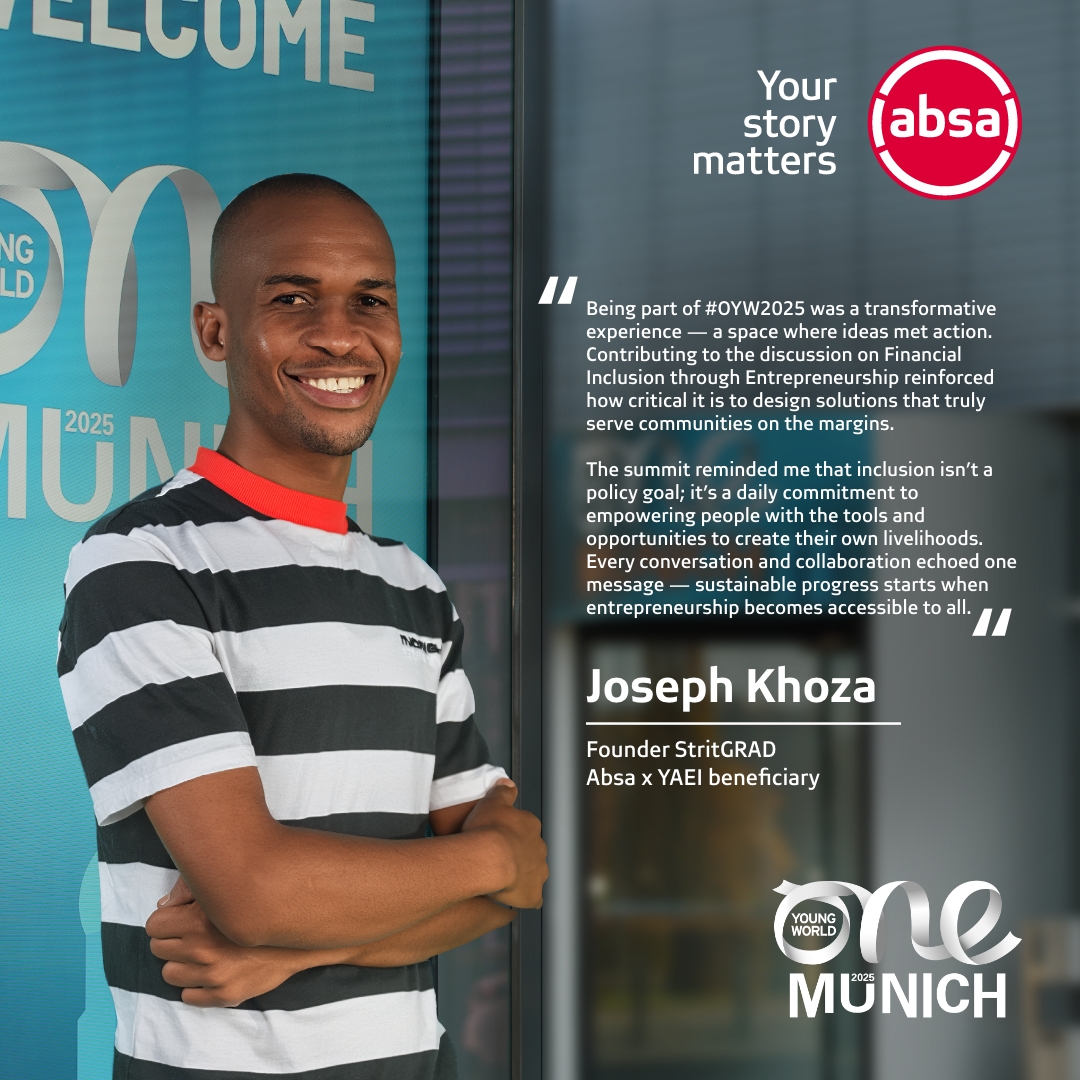 Absa's tweet image. From Absa’s leaders to our delegates, every voice carried one message: Africa’s leadership is bold, collaborative, &amp;amp; ready to shape tomorrow. 

Reflecting on the #OYW2025 Summit that took place last week and this is what our colleagues said it meant for them.
#WeSeeYourStory