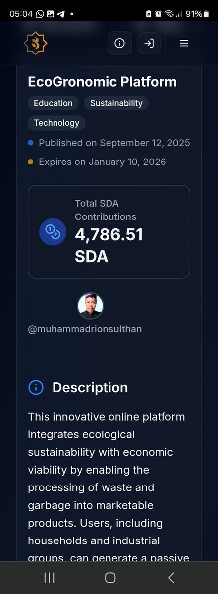 Abdulsubhann0's tweet image. EcoGronomic isn’t just a project — it’s a movement for ethical recycling and sustainable prosperity 🌍.
👉 sidrastart.com/project/f9f000…
#EcoRevolution #HalalBusiness #GreenMuslim