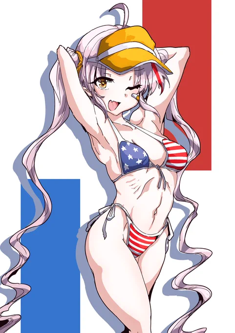 今日の日課は星条旗ビキニついなちゃんです