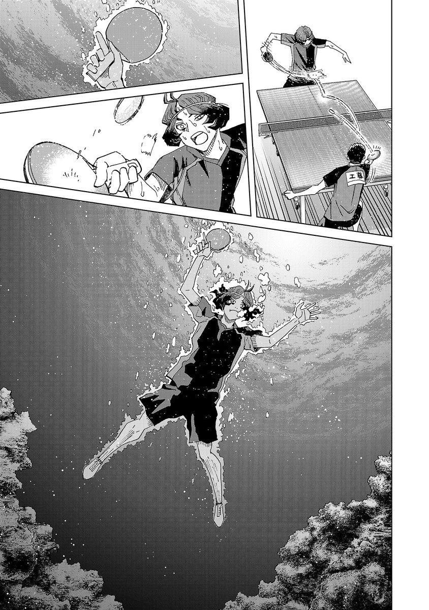 スリースター、前回のネームと線画と完成原稿。
前回に続きアシスタンさんの水中表現がすごいので見て!
海底の岩ってゴジラの肌みたい。 