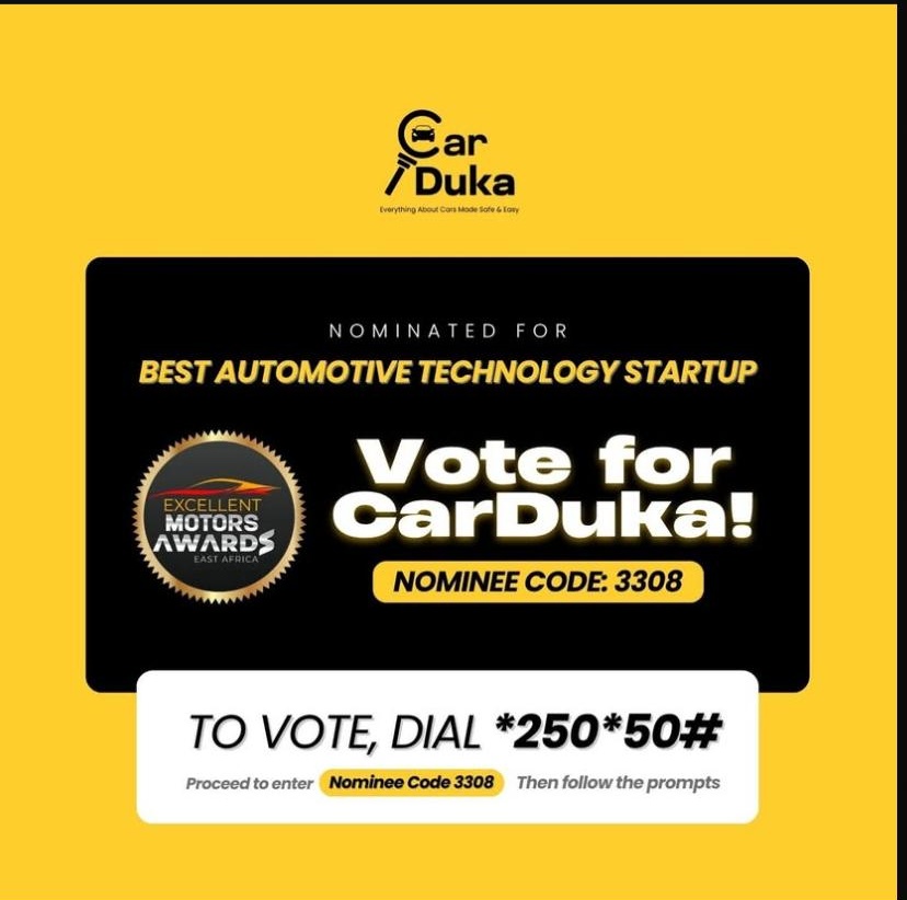 alexmwanzo's tweet photo. @CarDukaKE has been nominated as the best automotive tech startup
#SwipeClickBuy #SwipeClickBuy https://t.co/GbWGLv5UXd