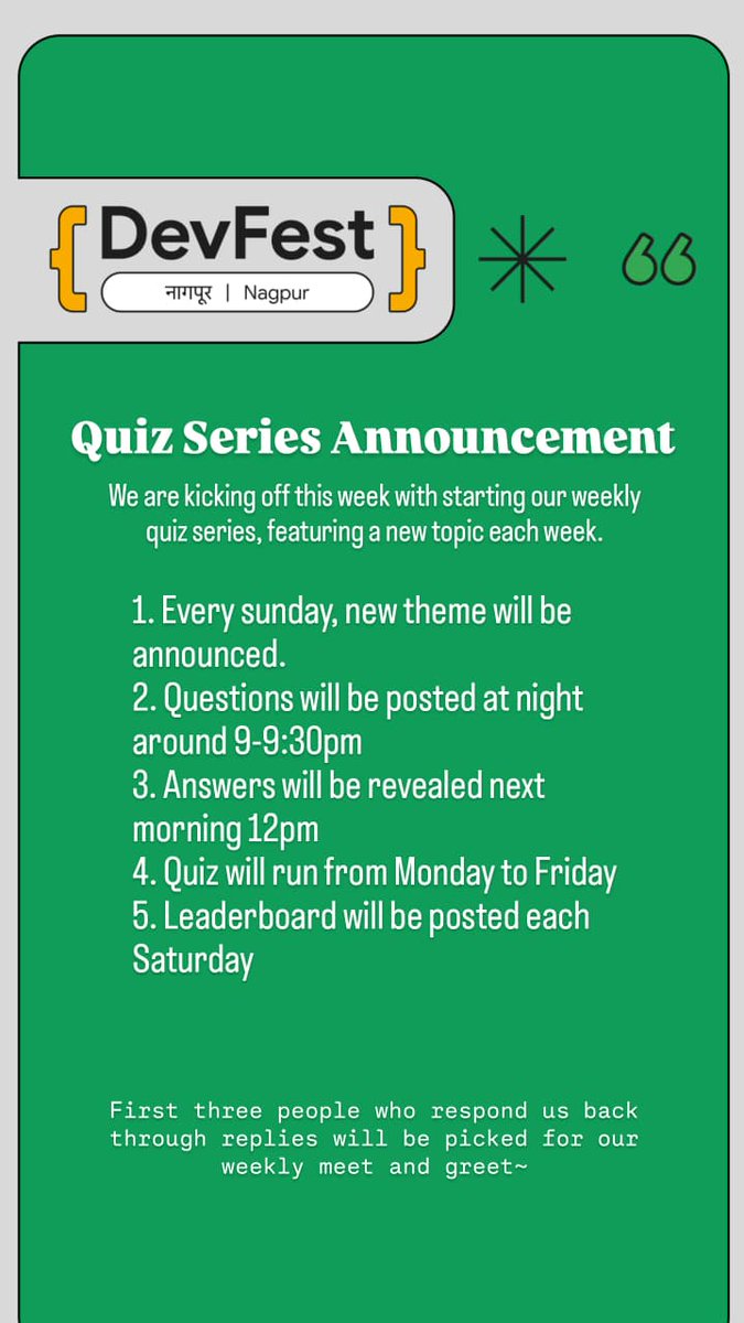 gdgnagpur_'s tweet image. Kicking off this week better~

This Week&apos;s theme - Tech + Dev Fundamentals &amp;amp; AI (core dev knowledge, a dash of ML/LLM, prompts &amp;amp; infrastructure)

Aaj ka question will be posted at 9pm. Stay tuned~
#DevFestNagpurQuiz #TechAndAI #GDGNagpur