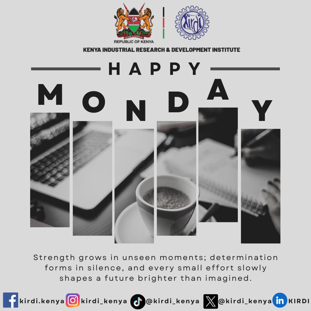 kirdi_kenya's tweet image. Quiet, consistent effort drives real progress. At KIRDI, every step forward contributes to innovation and growth for Kenya’s industries and communities. Small actions, big impact.
#KIRDI #InnovationKE #ResearchAndDevelopment #TransformingIdeas #FutureFocused