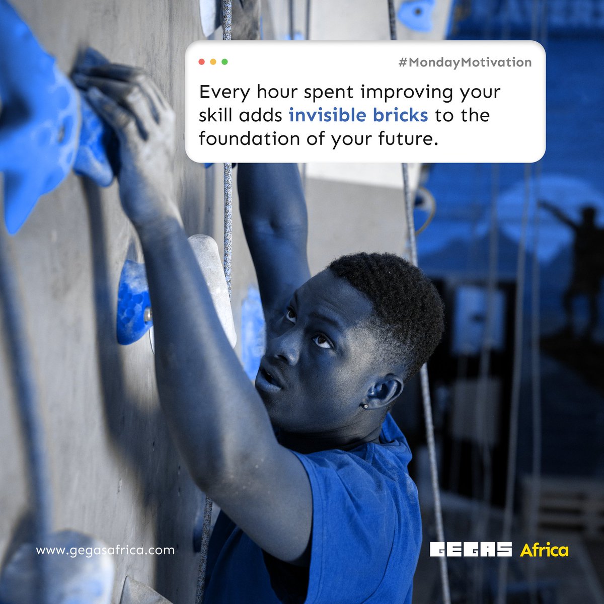 gegasafrica's tweet photo. Every new week gives you a clean chance to rise a little higher. Keep sharpening your skill, keep showing up, and keep putting in the effort that no one sees. Progress is still progress, even if it feels slow. Keep climbing. #mondaymotivation 
 #getEducatedGetASkill https://t.co/1hJZbuqRQt