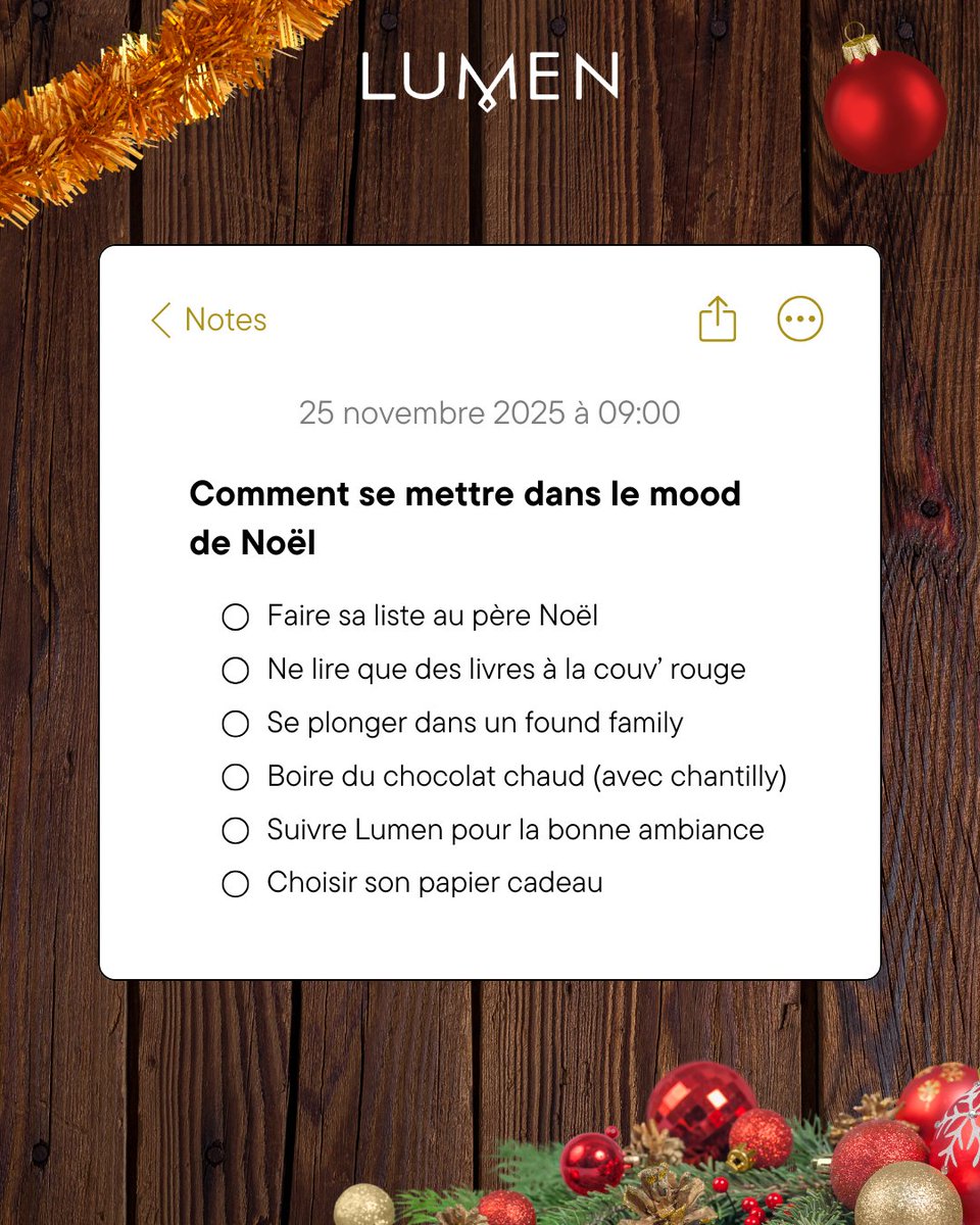 Noël, c'est déjà dans un mois ! La Team Lumen est archi prête à se mettre dans l'ambiance sapin et cadeaux ! Pour cela, nous avons quelques idées... 🎄