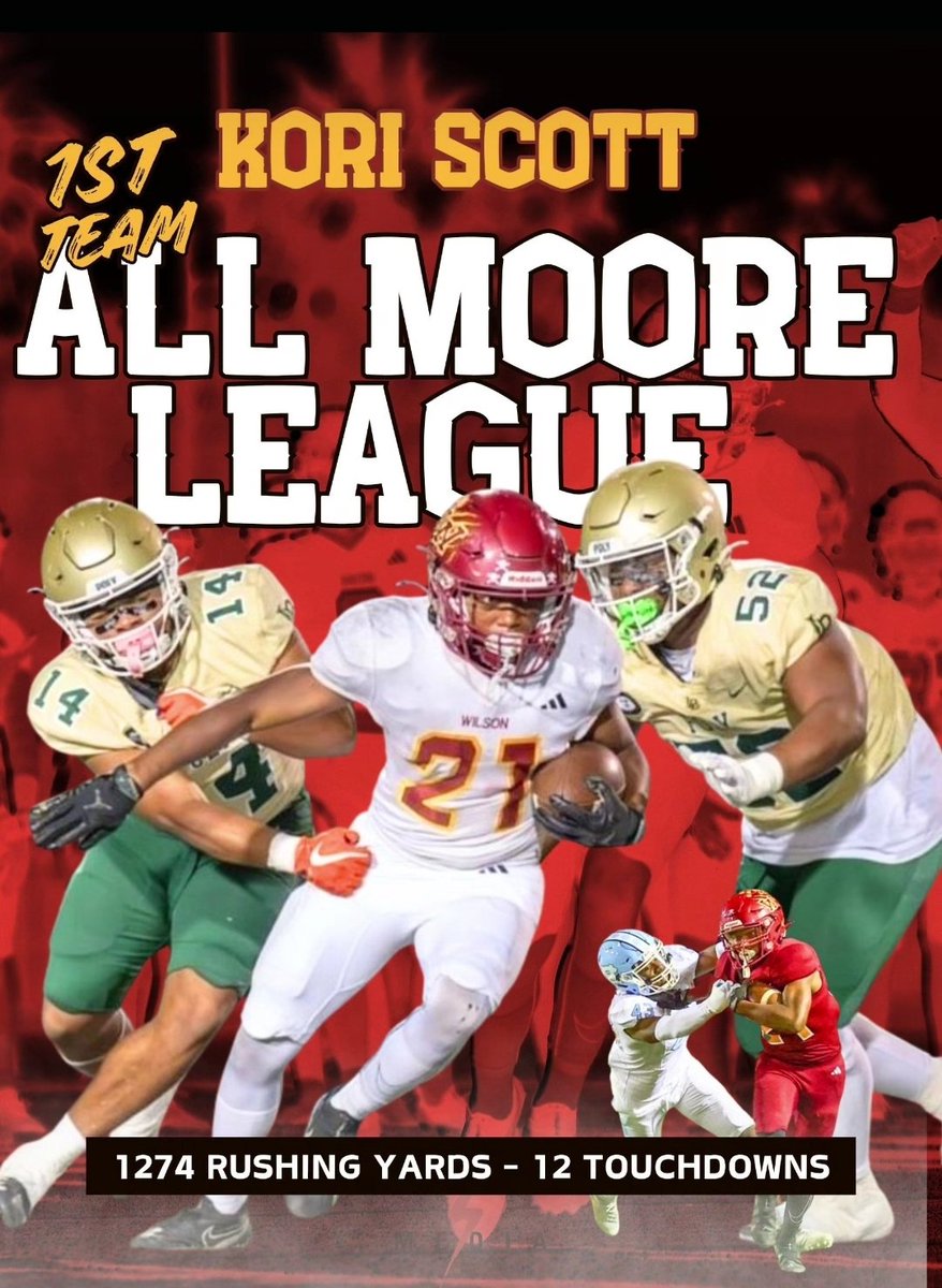 I'm honored to be named 1st team All Moore League and be the #1 RB in the league! <a href="/coachhouston123/">Coach Houston</a> <a href="/raudriccurtis/">Raudric Curtis</a> <a href="/CoachBannerman/">Kyle Bannerman</a> <a href="/coachb2thomas/">Barry Thomas</a> <a href="/562sports/">The562.org</a> <a href="/johnwdavis/">John W. Davis</a> <a href="/latsondheimer/">eric sondheimer</a> <a href="/LBWilsonFootbal/">LB Wilson Football</a> <a href="/_jeffbranson/">Jeff Branson</a>