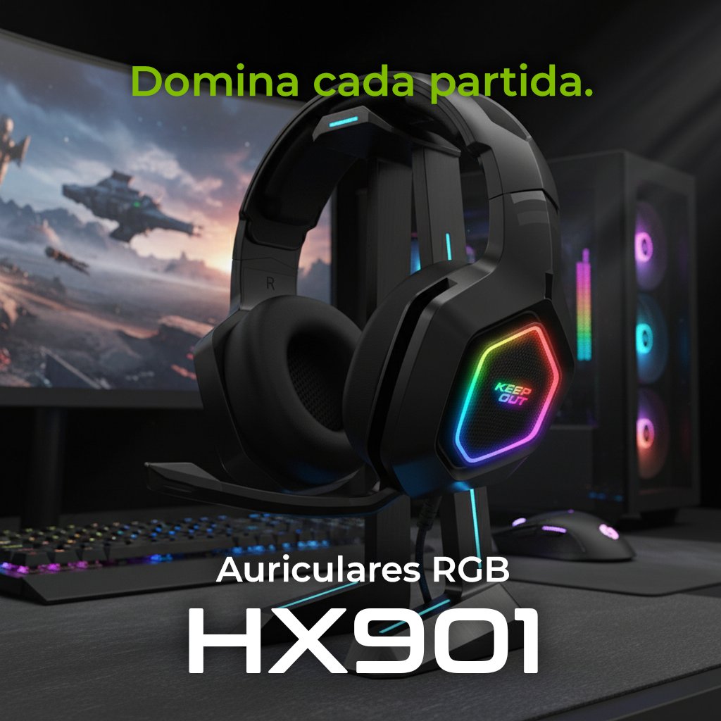 Domina cada partida con Keep Out HX901.
Diseñado para los gamers más exigentes. Con su iluminación RGB, no solo escucharás cada detalle del juego, sino que destacarás en cada competición.
Consíguelo ya: keep-out.eu/go/ko
#KeepOutGaming #HX901 #GameHard #RGBGaming #NivelPro