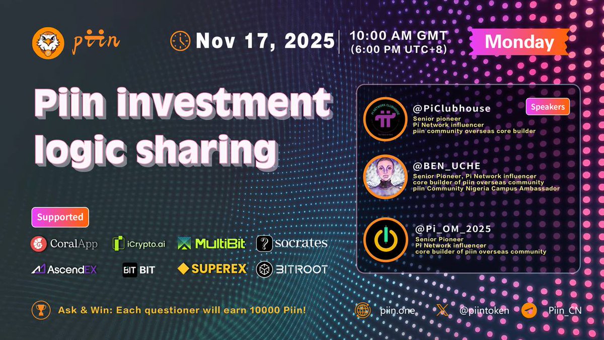 piin89000's tweet photo. The members of the #Piin community are explorers in the blockchain world.
On Nov.17, 18:00 (UTC+8), in the Space, let's discuss their discoveries, learn together, and grow together👊👊👊
Space link: https://t.co/nfl6YiktyV
#KTA #AAA #SIYA #OWB #VIRGEN #SOLACE #AXR #ASYNC https://t.co/6xhJXdyiL3