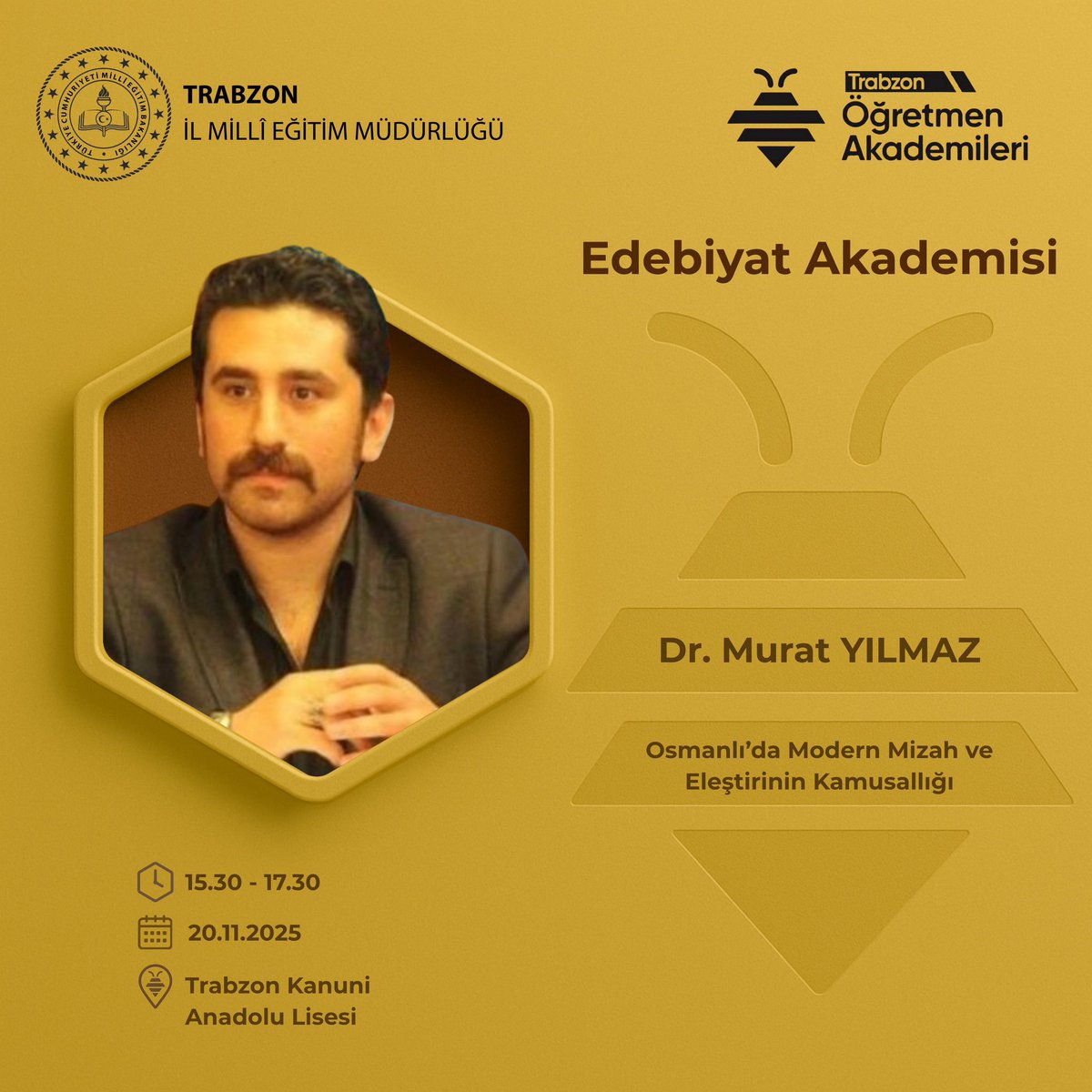 📢 TRABZON ÖĞRETMEN AKADEMİSİNDE BU HAFTA
🎵 19 Kasım Çarşamba – Müzik Akademisi
📚 20 Kasım Perşembe – Edebiyat Akademisi
🏛️ 21 Kasım Cuma – Şehir ve Kültür Akademisi

<a href="/tcmeb/">Millî Eğitim Bakanlığı</a> 
<a href="/Yusuf__Tekin/">Yusuf Tekin</a> 
<a href="/hasan_uygun91/">hasan uygun</a> 
<a href="/TrabzonArge/">TrabzonArge</a>