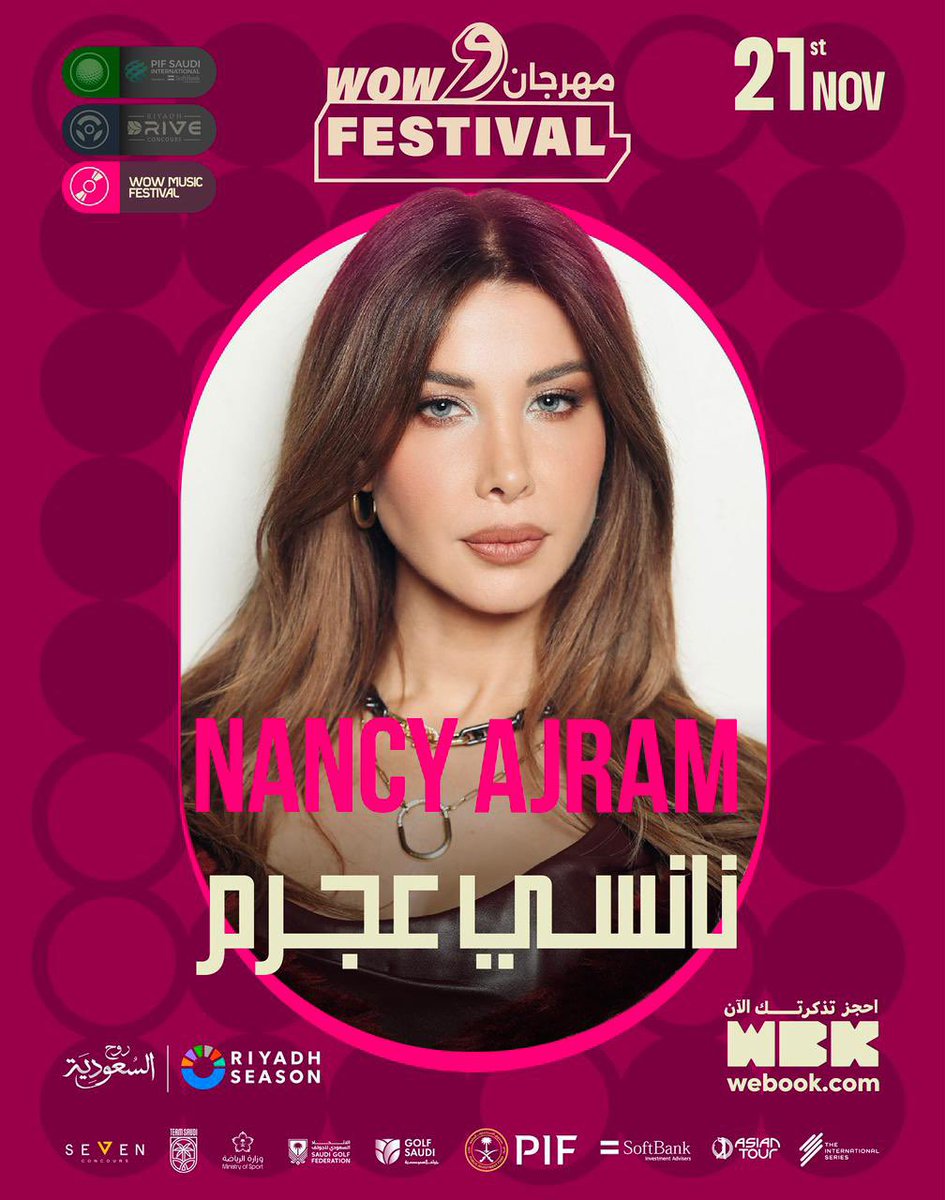 EventoTicket's tweet image. مهرجان #WOW 😍 

تجربة تجمع بين الجولف والسيارات والموسيقى في أجواء الرياض الجميلة ضمن فعاليات موسم الرياض ❤️‍🔥

📍نادي الرياض للجولف 

🗓️ من الأربعاء 19 ~ 22 نوفمبر 2025

وفرنالكم #تذاكر المهرجان للحجز و الشراء الرابط في البايو 👍✔️