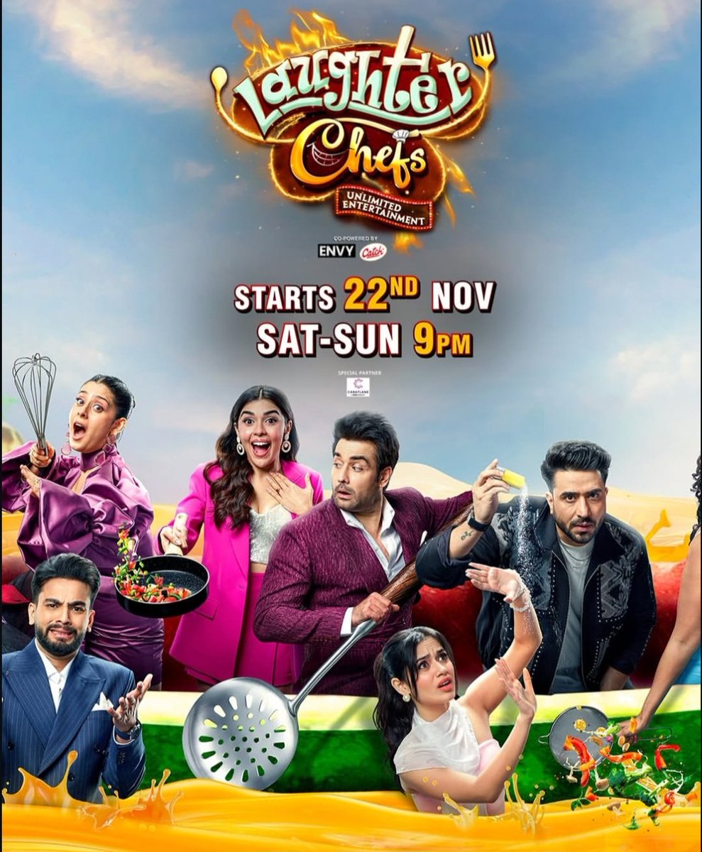 New image of #VivianDsena &amp; #EishaSingh with others from #LaughterChefs3 Poster ❤️‍🔥
Starts 22nd Nov (Sat-Sun, 9 PM) only on Colors TV &amp; Jiohotstar 👨‍🍳 
#VDians