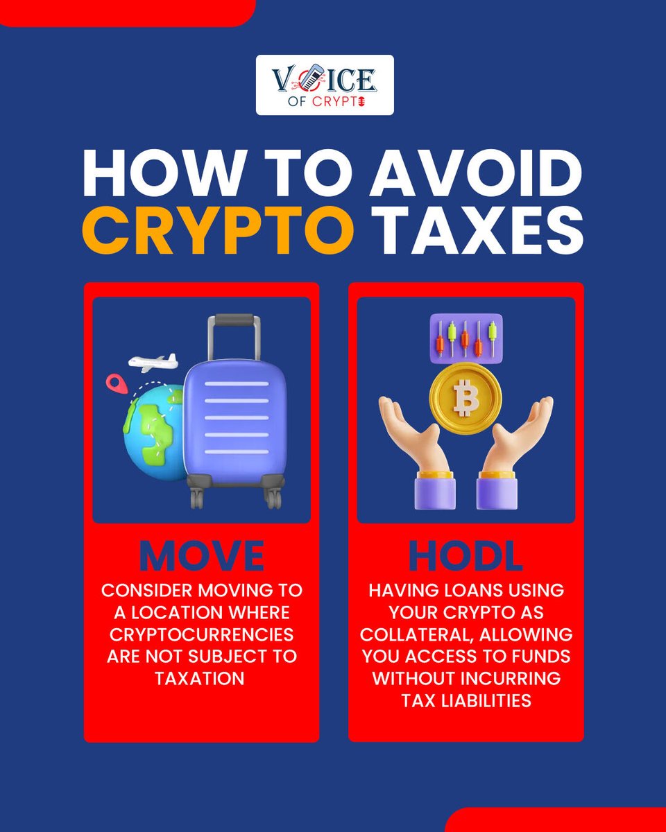 VoiceofCrypto2's tweet image. How to avoid crypto taxes?

Simple: Move or HODL.

Shift to tax-friendly jurisdictions, or just hold your assets long enough to turn tax headaches into long-term gains.

#CryptoNews #Crypto