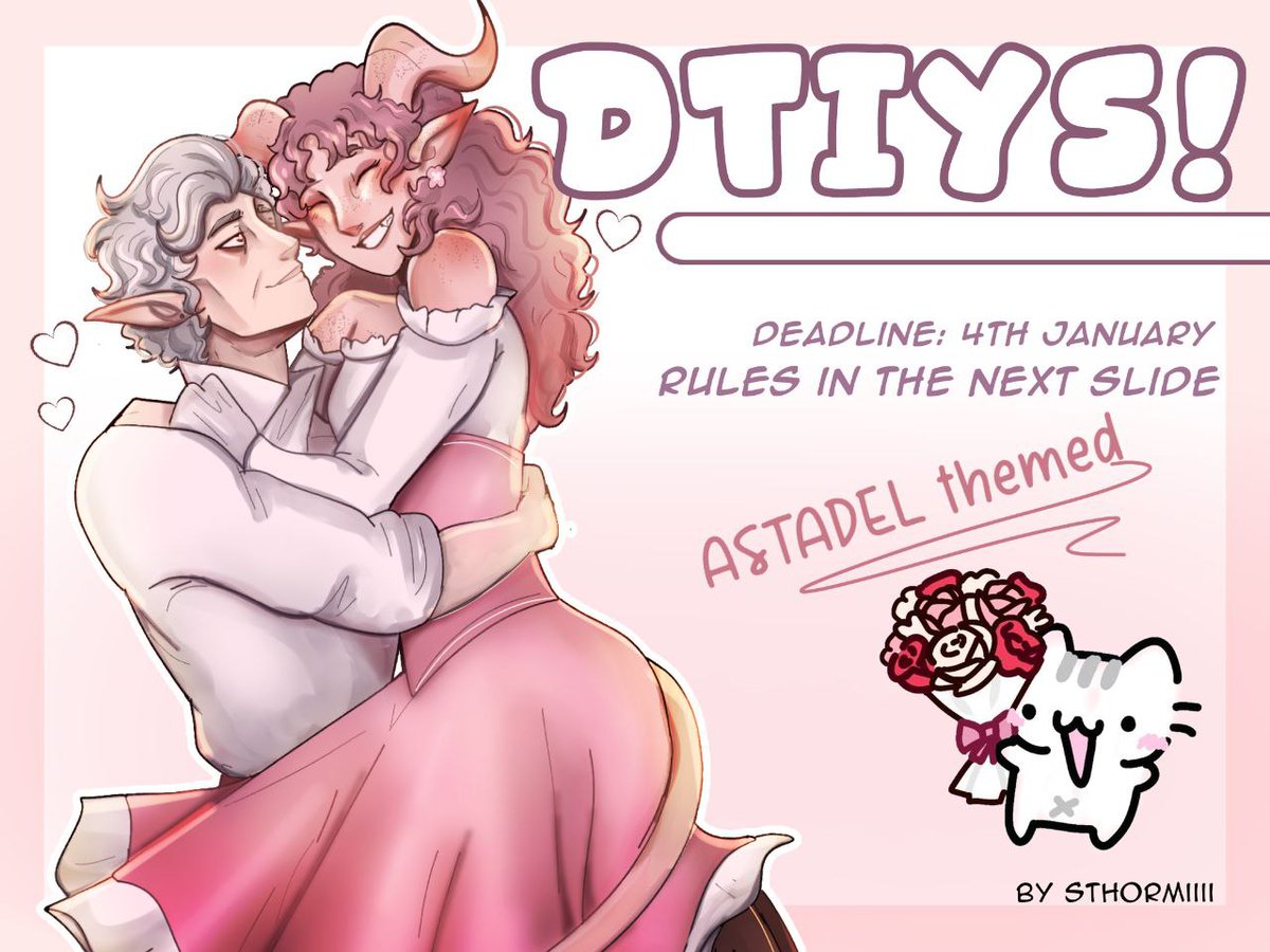 [#DTIYS] 🩷 600 DTIYS 🩷

ty guys sm for ur support and as a thank you here's a astadel themed dtiys !!! i will choose 2 winners who will get free drawings!

DEADLINE: 4TH JANUARY (my birthday!! 🎉)
_

🌸 RULES AND PRIZES BELOW

#yumetwt #bg3 #astadeldtiys