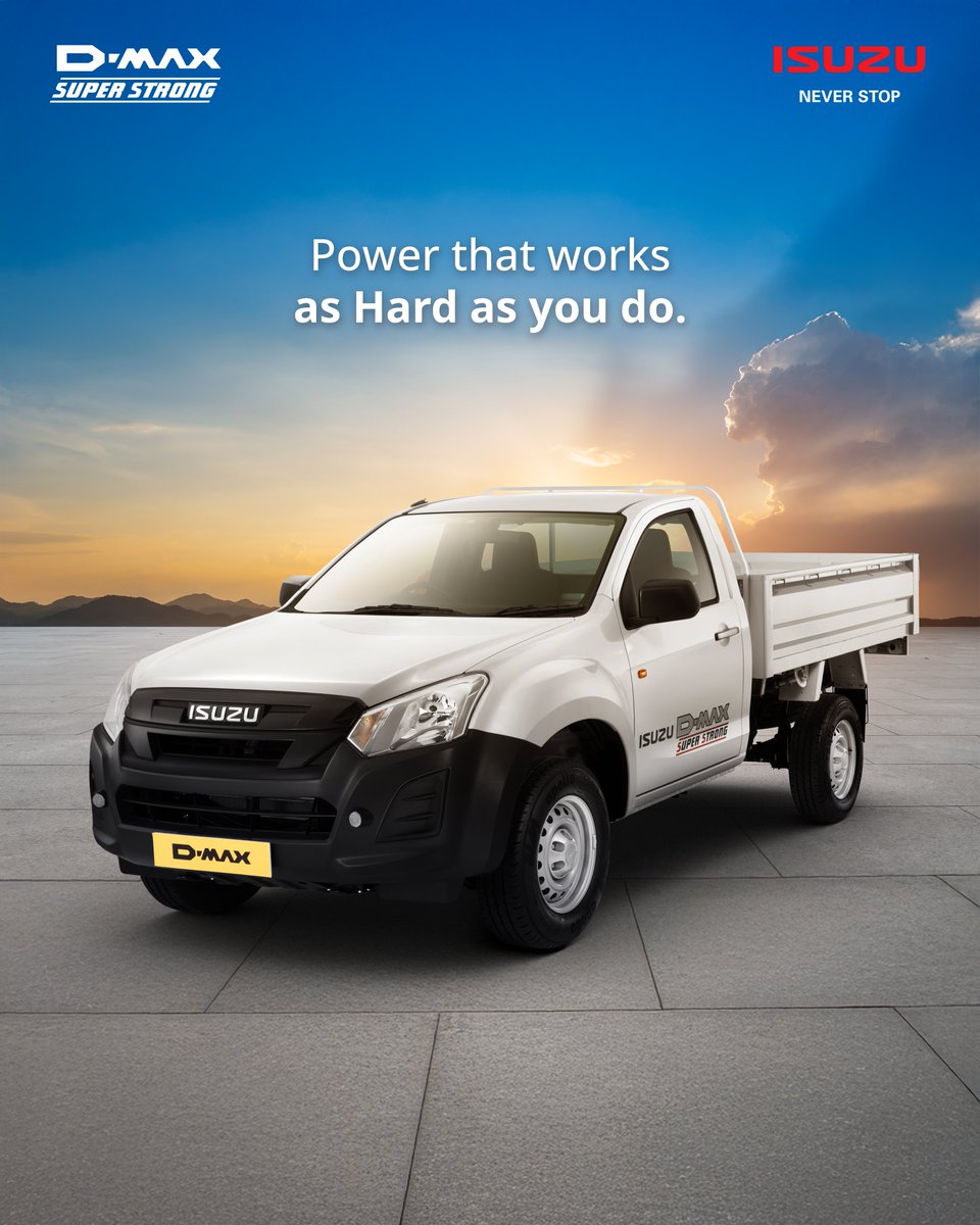 IsuzuIndia's tweet image. It’s not just about getting the job done - it’s about doing it with grit, day after day. Strength that stands tall beside your hustle.

#NeverStop #ISUZUDmax #BuiltForWork #ISUZUIndia #ISUZU
