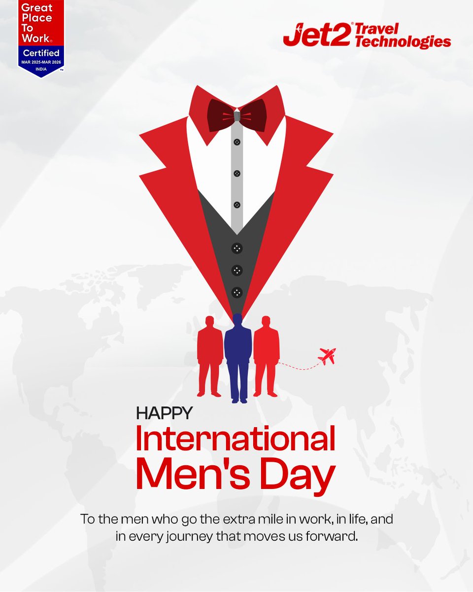 Jet2Travel_Tech's tweet image. At Jet2TT, we’re grateful for the men who bring their dedication, support, and strength to our workplace. Your efforts big and small help us build a culture where everyone can grow, lead, and feel valued.
Wishing all the men a happy International Men’s Day. 

#MensDay2025 #Jet2TT