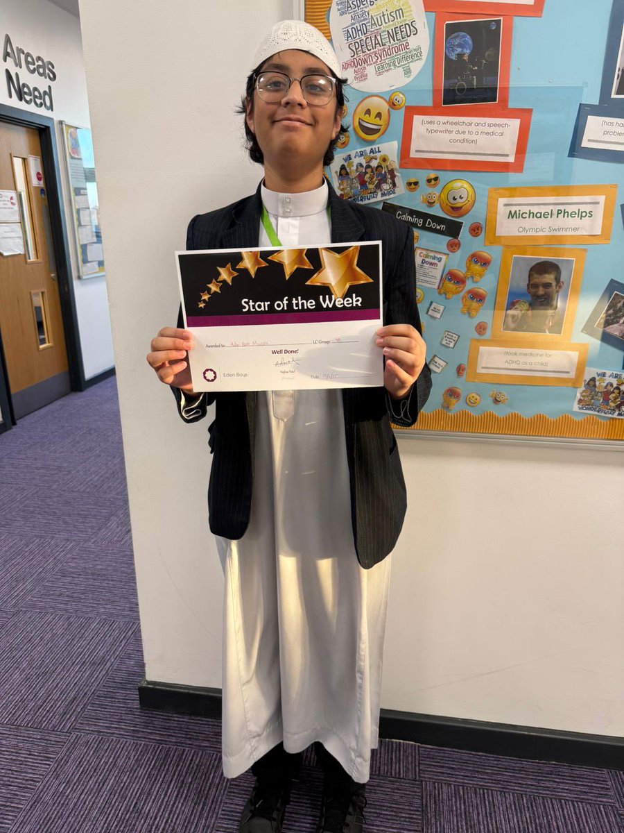 edenboyspreston's tweet image. Star of the Week – Year 9

A huge well done to Abu-Bakr for his outstanding effort, discipline and exemplary conduct last week. A brilliant role model for his peers - keep shining and striving for excellence!

#WeAreStar #EBP #Ambition
