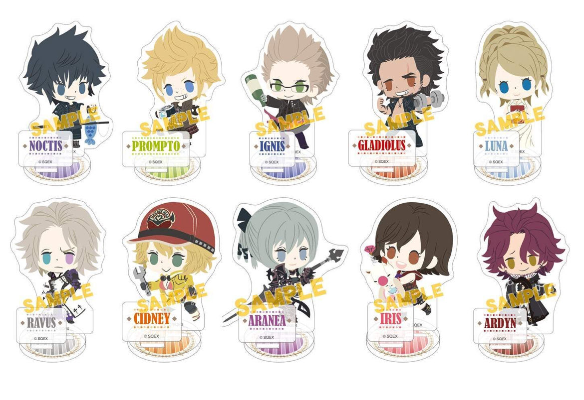 Update: Found all the boys PLUS the others done in this style!

I found only Noctis, Lunafreya, Ignis and Ravus out in the wilds of resellers, but they existed as stands too!