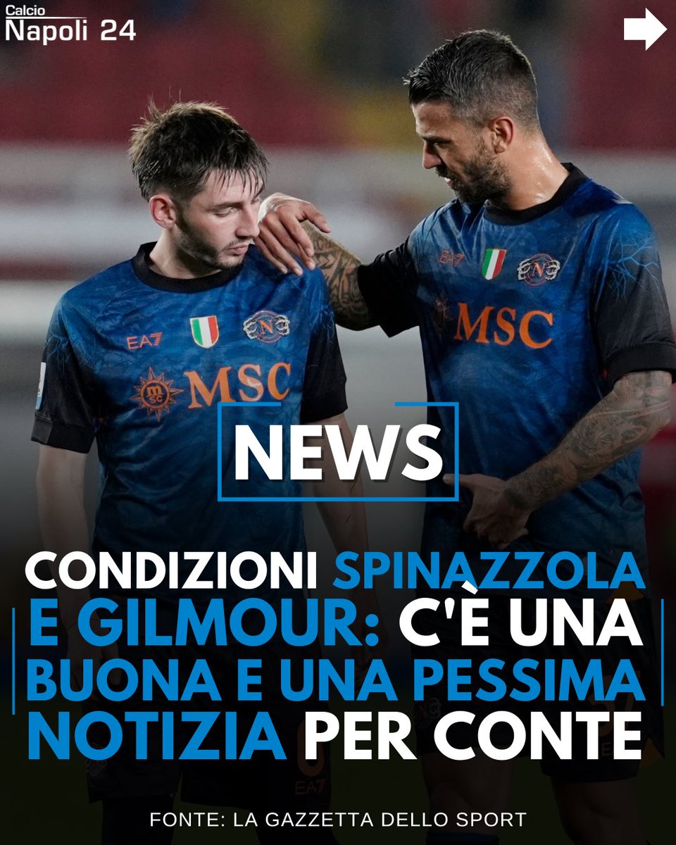 CalcioNapoli24's tweet image. #Spinazzola e #Gilmour sono ancora fermi ai box. Ecco quando rientreranno secondo la Gazzetta dello Sport

#CN24 #CalcioNapoli24