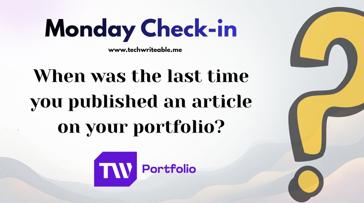 techwriteable's tweet image. Hey, marketer! When last did you publish on your portfolio?

Consistency builds authority, and your portfolio is the home for that reputation.
One fresh article can rekindle opportunities you didn’t even know you were missing.

Update your portfolio: techwriteable.me
