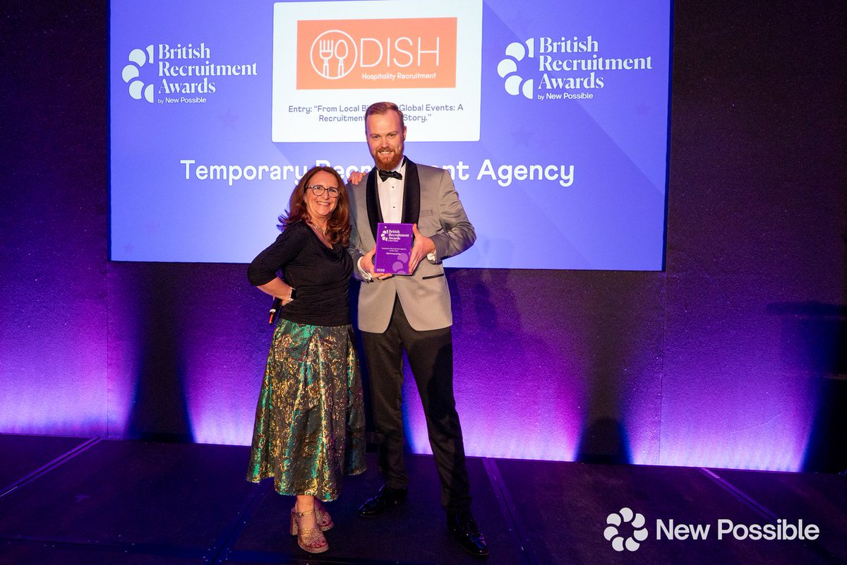 We're thrilled to announce that DISH Hospitality has been crowned Temporary Recruitment Agency of the Year 2025 at the British Recruitment Awards! 🏆 

A heartfelt thank you to our incredible team and clients for making this possible! 🙌 

#HospitalityExcellence #AwardWinning