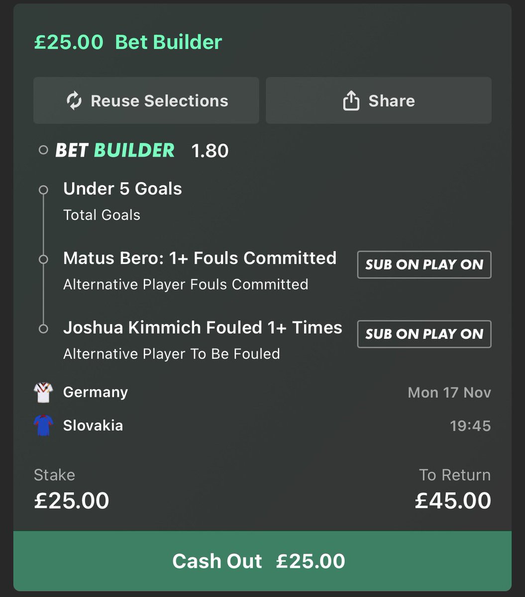 ProfitsAreGo's tweet photo. World Cup Qualifiers 🌍 🏆 

Germany vs Slovakia 

6% of Bankroll only 

Under 5 goals 
L5/5 games for both teams has seen under 5 goals land. 

Bero fouls 
L5 3,4,3,2,2.

Kimmich fouled 
L5 3,1,1,2,1 

More detailed stats below ⬇️ 

#WorldCupQualifiers https://t.co/bFcmdfyx64