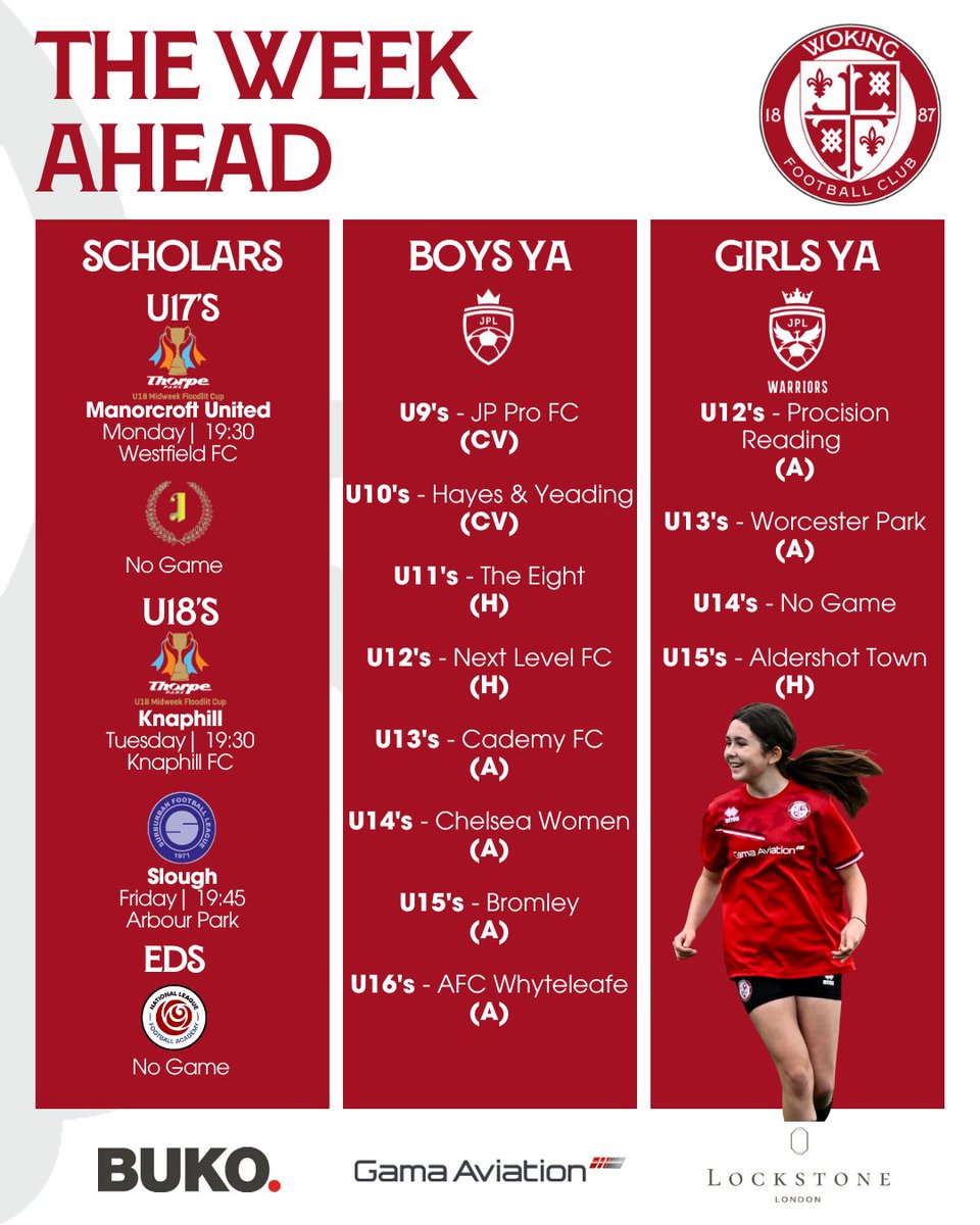 A busy week ahead as both our first and second years enter the County Cup, with our first years entering as <a href="/westfield_fc/">Westfield FC</a>. There's a mixture of league and cup fixtures in the JPL for the Youth Academy. 

♦️