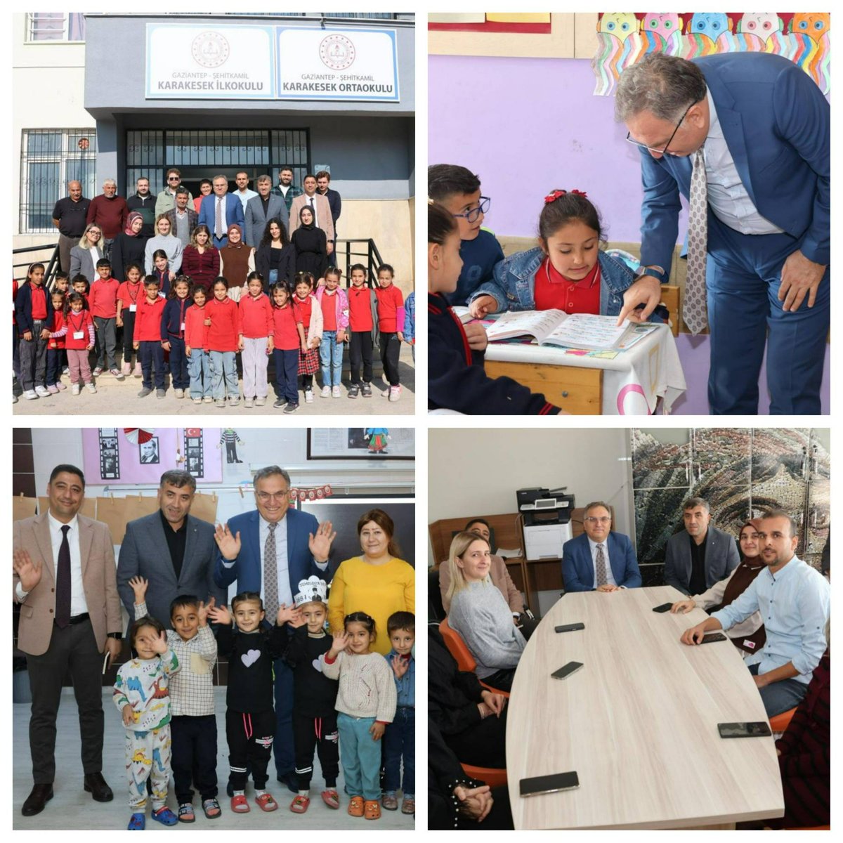 SehitkamilMEM's tweet photo. 📍 İlçe Milli Eğitim Müdürümüz Mehmet Ali TİRYAKİOĞLU,
✅ Karakesek İlk/Ortaokulu,
✅ Sülüklü İlk/Ortaokulu,
✅ Köksalan İlk/Ortaokulu
✅ Karakesek Köraliler İlkokullarımızı ziyaret etti.

🔹 Ziyaret kapsamında öğretmenlerimizle bir araya gelerek Türkiye Yüzyılı Maarif Modeli, TEKNOFEST, TÜBİTAK projeleri ve eğitim-öğretim yılına yönelik çalışmalar hakkında değerlendirmelerde bulundu.
🔹Ana Kuzusu öğrencilerinin sınıflarını gezdi ve etkinliklerine katıldı.
🔹 Sınıflarda öğrencilerle sohbet ederek öğrenme ortamlarına ilişkin gözlemler yaptı.
🔹 Okul kantinlerinde ve yemekhanelerinde inceleme ve denetimlerde bulundu.
🔹 Okul yönetimlerinden yıl içerisinde gerçekleştirilen faaliyetlere ilişkin brifing aldı.

📸 Program, okul çıkışında çekilen hatıra fotoğrafı ile tamamlandı.