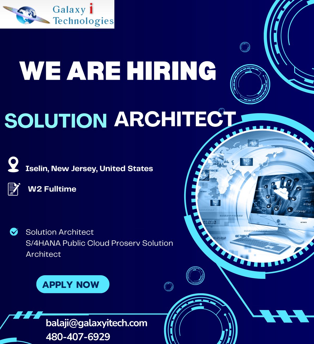 galaxyitech123's tweet image. Galaxy I Technologies is looking for Solution Architect in Iselin, New Jersey, United States (onsite)

Apply Now: lnkd.in/gmqBQ7cS.

#galaxyitech #solutionsarchitect #aws #cloudcomputing #awscloud #amazon #onlinetraining #cloud #developer #technologyjobs