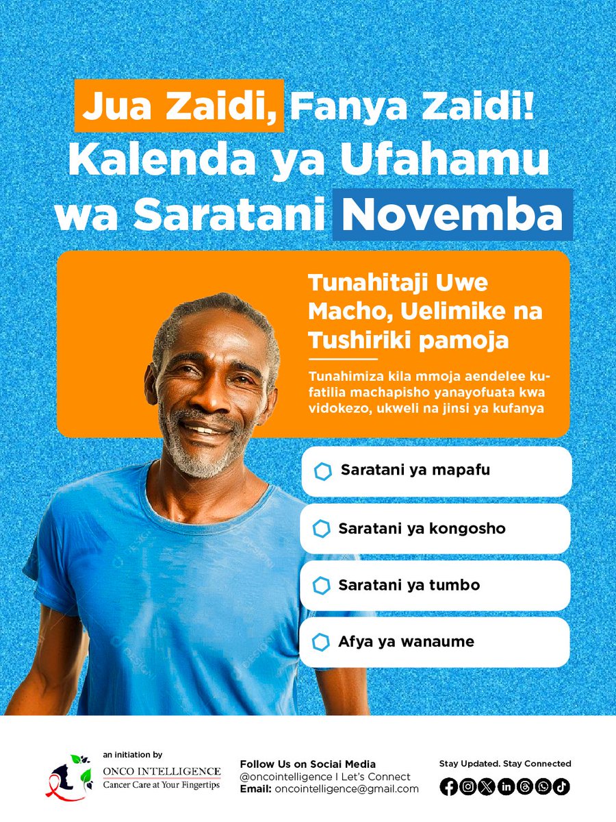 Uelewa ni hatua ya kwanza.
Hatua yako ndio mabadiliko. 📢
#oncointelligence