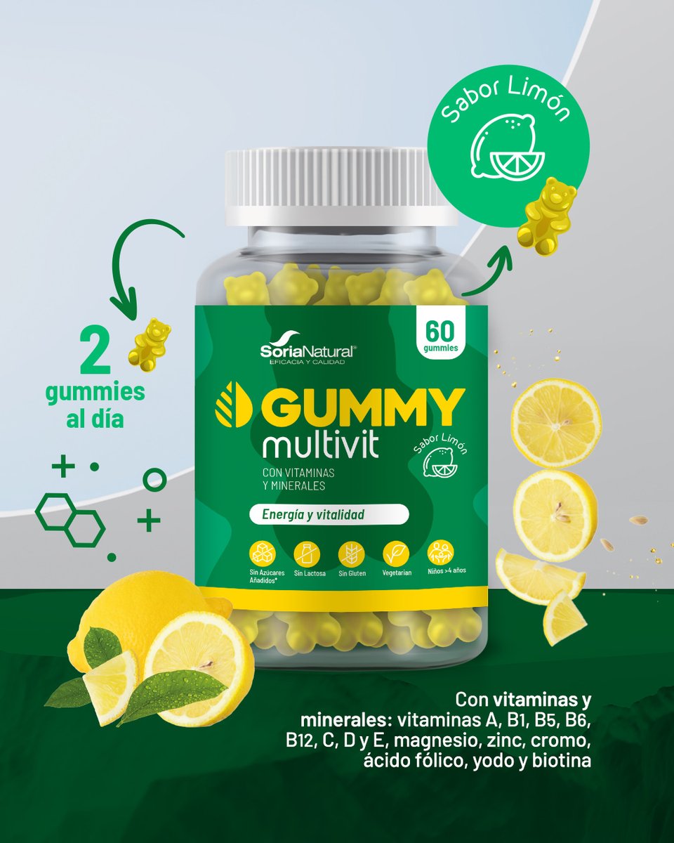 🍬 No son un capricho...¡aunque lo parezcan! 😉
💥Las Gummy Multivit te dan ese chute de energía con 14 vitaminas y minerales esenciales.
💪 Ayudan a reducir el cansancio y la fatiga.