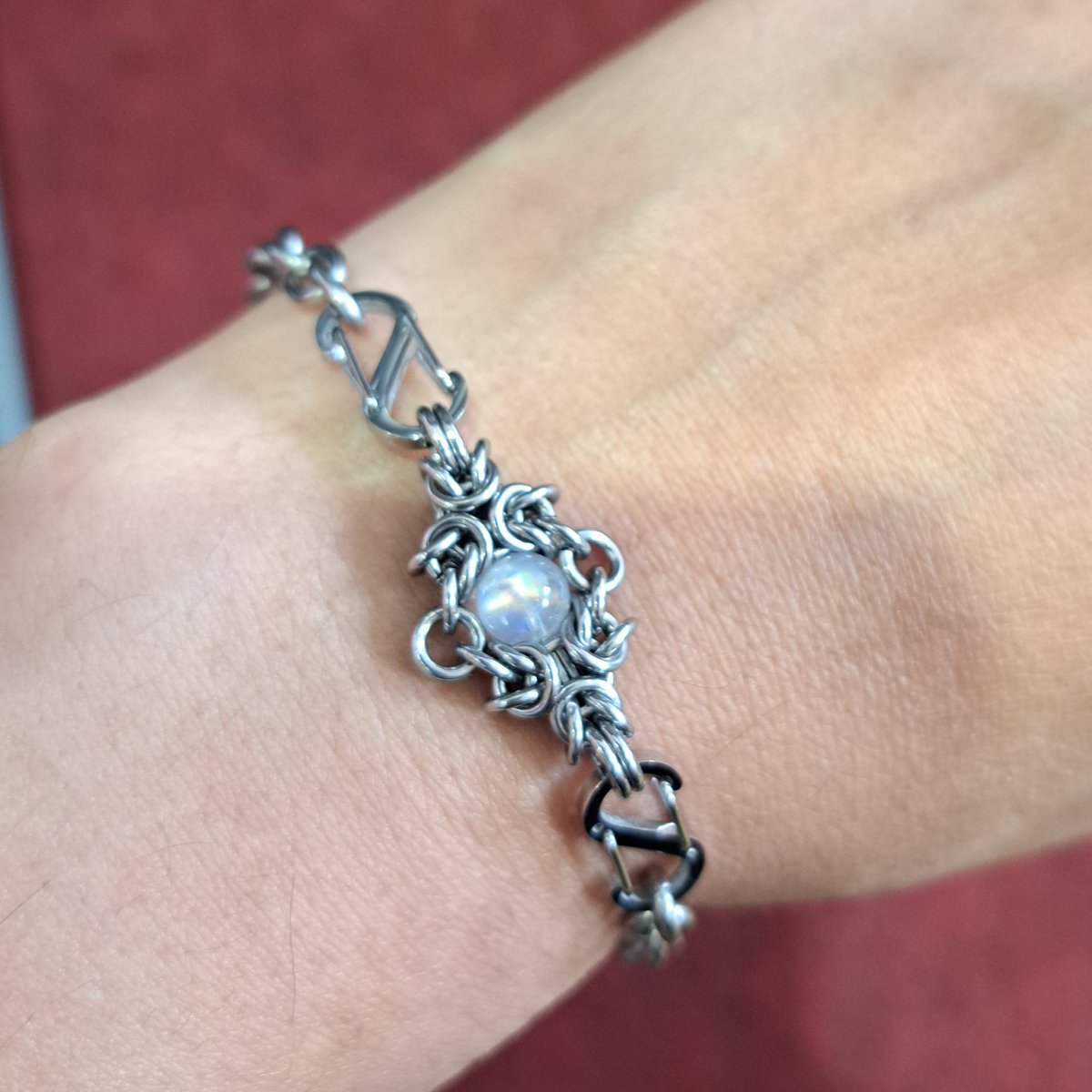 Ro様ご検討中　ホワイトラブラドライト サイズグラデーション ホワイトラブラドライト 原石 27x26x20mm 14.8g #NM160 - プレミアム