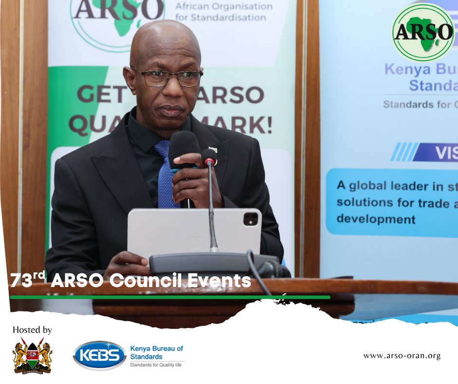 The 73rd ARSO Council &amp; 16th Champions Meeting in Mombasa is officially open! 🥳

We were honoured to have the meeting officially opened by <a href="/KEBS_ke/">KEBS KENYA</a> MD Esther Ngari, on behalf of the Cabinet Secretary for Investments, Trade &amp; Industry, CS <a href="/GovLeeKinyanjui/">Hon Lee Kinyanjui</a>

Forward for standards..