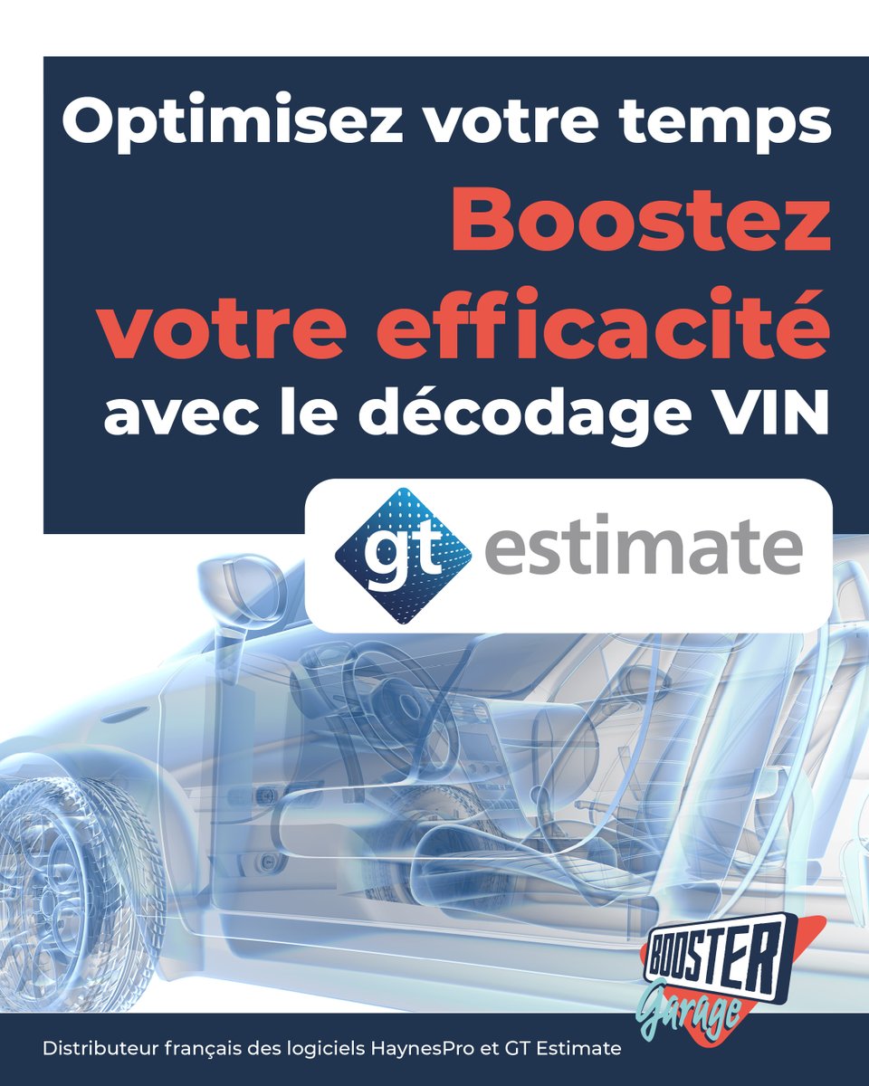 BoosterGarage's tweet image. #GTEstimate = outil INDISPENSABLE !
✅ Liste de véhicules continuellement mise à jour
✅ Temps barêmés
✅ Prix pièces préconisés par les constructeurs
✅ Décodage VIN
✅ Intégration des logiciels de pièces d'occasion
Testez pendant 1 mois 👉 booster-garage.fr/gt-estimate/