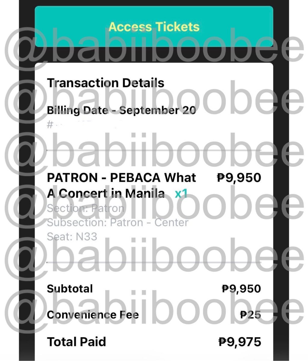 babiiboobee's tweet photo. lfb wts

PEBACA Concert in Manila 
Patron Center N33 (Php 9,975)

Rfs: extra ticket
Can do swap with gen ad tix + additional payment sa price diff

#PEBACAConcertinManila #KristSingto #OffGun #TayNew https://t.co/8VmJGwVobq