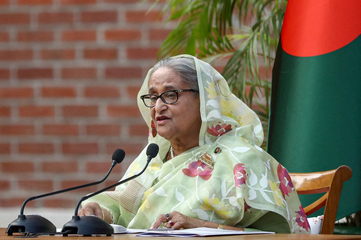 Reuters's tweet image. Hasina, 78, was tried in absentia on charges of crimes against humanity for allegedly ordering a deadly crackdown on student protests in mid-2024. She denies any wrongdoing and has remained in India since fleeing there after her ouster in August last year