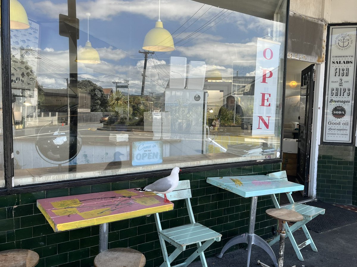 A customer of the local fish and chippery wonders when his order will appear. <a href="/Wellingtonnz/">WellingtonNZ</a>