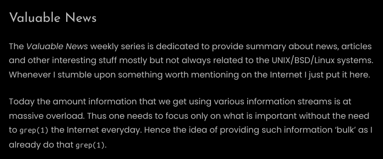Latest 𝗩𝗮𝗹𝘂𝗮𝗯𝗹𝗲 𝗡𝗲𝘄𝘀 - 𝟮𝟬𝟮𝟱/𝟭𝟭/𝟭𝟳 (Valuable News - 2025/11/17) available.

   vermaden.wordpress.com/2025/11/17/val…

Past releases: vermaden.wordpress.com/news/

#verblog #vernews #news #bsd #freebsd #openbsd #netbsd #linux #unix #zfs #opnsense #ghostbsd #solaris #vermadenday