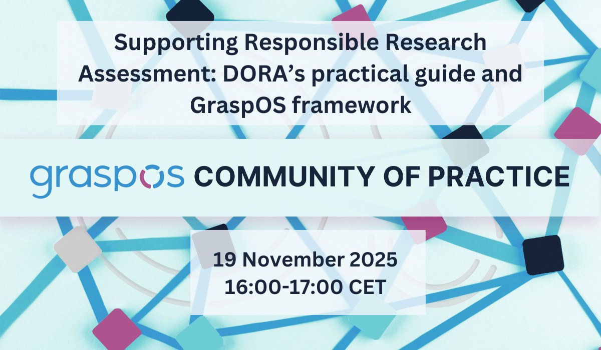 GraspOS_project's tweet image. 📣Join the #GraspOS Community of Practice on 19 Nov to hear from Giovanna Lima &amp;amp; @PolonenJanne discussing common challenges for RRA, &amp;amp; how the @DORAssessment Guide for RPOs &amp;amp; the SCOPE+i framework can complement each other.
🔗Register: graspos.eu/community-of-p… 
#ResearchAssessment