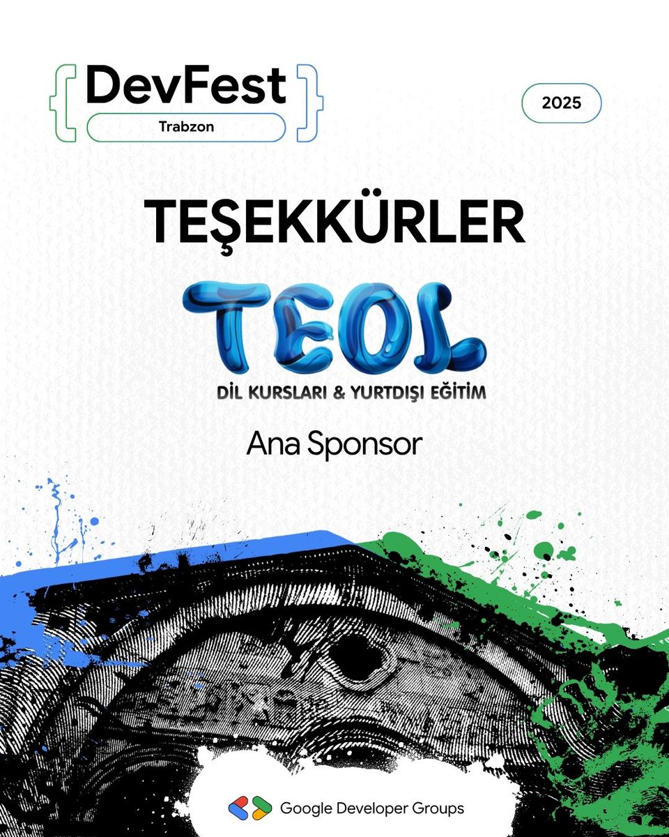 GDGTrabzon's tweet image. DevFest Trabzon 2025’in Ana Sponsoru TEOL Dil Okulları&apos;na @teoldilokullari gönülden teşekkür ederiz! 🎉

Desteğinizle topluluğumuz bir kez daha harika bir etkinliğe imza attı. 🙌

#devfest #devfesttrabzon #googledevelopergroup #gdgtrabzon