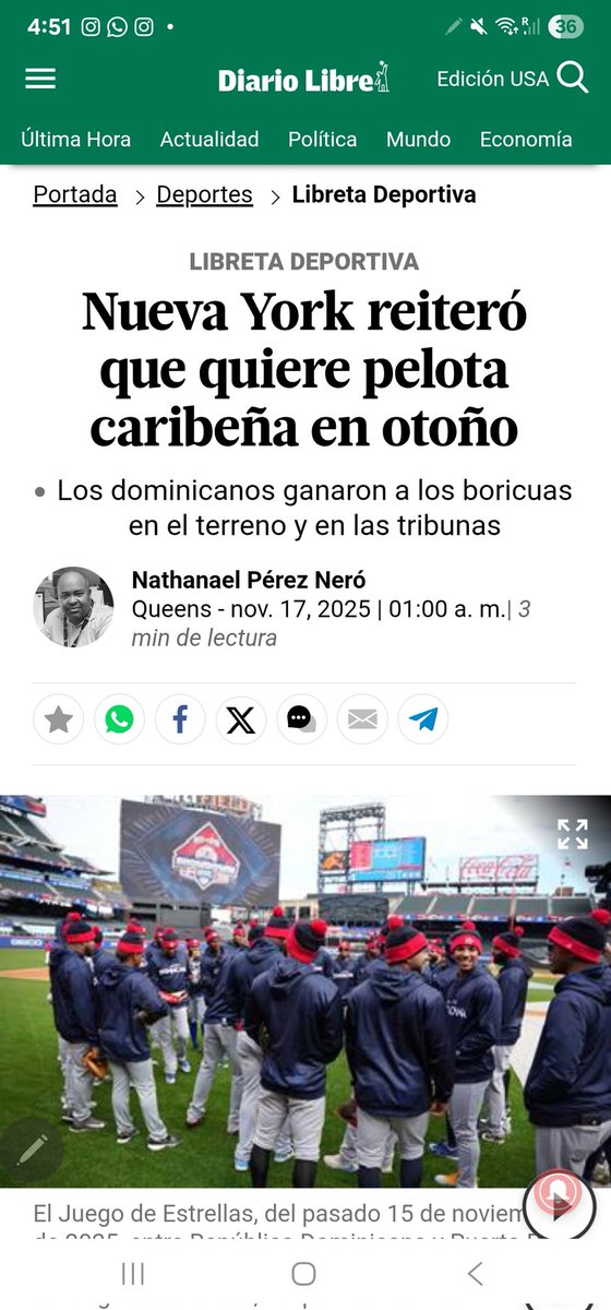 Elreydelaradio's tweet photo. Triunfó el béisbol en Nueva York!!!.

Vía @DiarioLibre

#YoApoyoALaRepúblicaDominicana https://t.co/zifhLwSnTA