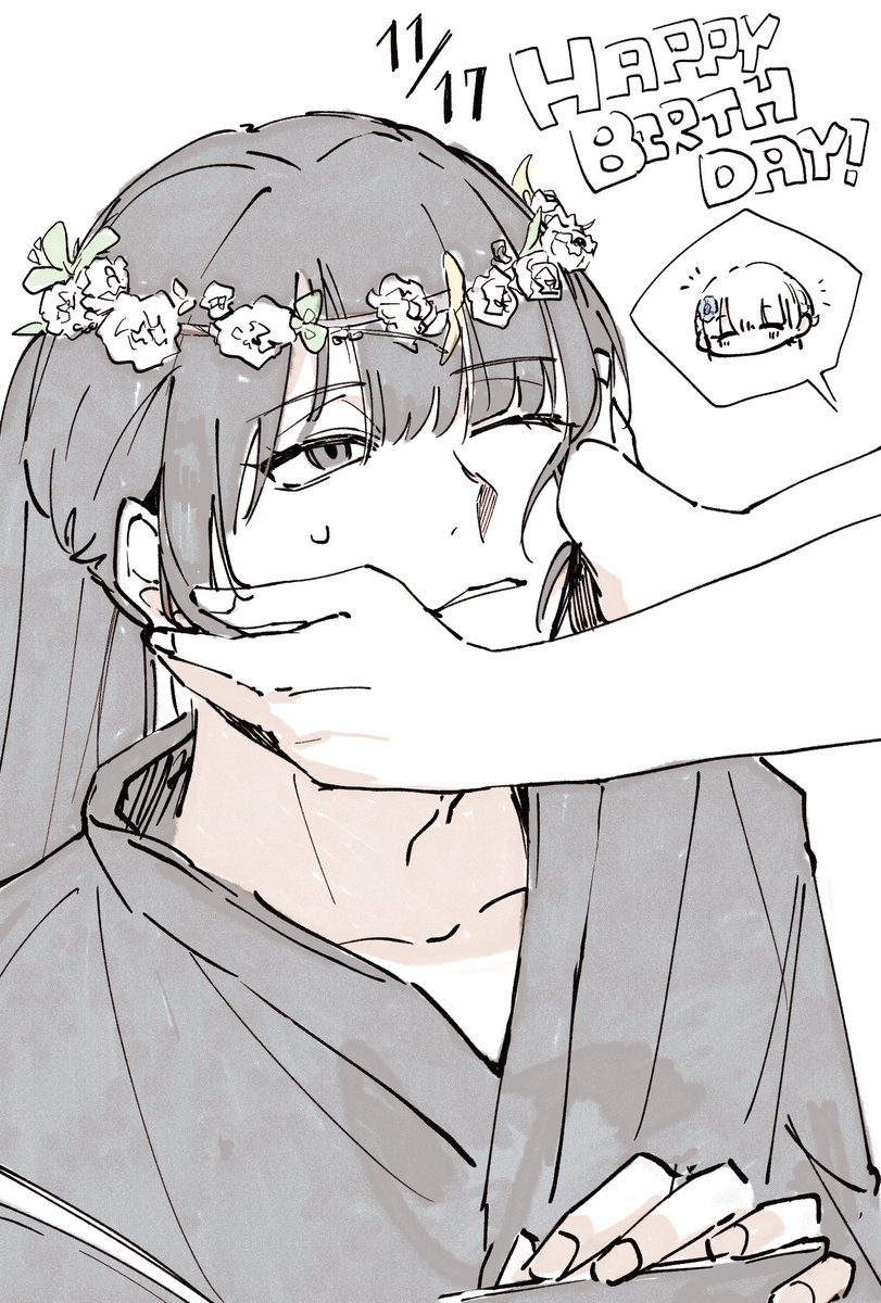 yorunotabi1904's tweet image. 【🎉Happy Birthday🎉】
今日はノアの旅、巫女の付き人アカツキの誕生日🎂

何度も生と死を繰り返した彼は、もはや自分の誕生日など覚えていません
しかし村の皆は覚えています

「子ども達皆で作ったのよ」

永遠を誓った長に掛けられたシロツメクサの冠は、どんな大輪の花束よりも高貴な贈り物でした