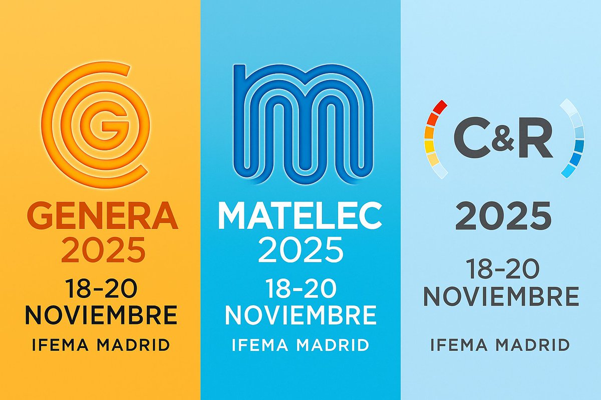 danielferca's tweet image. 📍Del 18-20 nov @IFEMA   reúne 3 ferias clave: @FeriaGenera  , @Matelec_  y @Feria_CR .

Gran ocasión para captar tendencias y hacer #Networking .

¿Vas? 👉 Conectamos.  

linkedin.com/posts/danielfe…  

#innovation #FeriaCR #Management  #SIED2025 #Matelec2025 #Genera2025 @SikaSpain