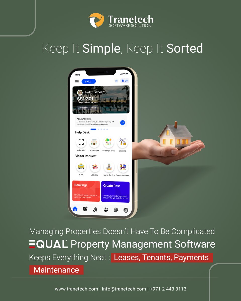 tranetech_uae's tweet image. Managing properties doesn’t have to be stressful, keep everything simple, sorted, and seamless with EQUAL Property Management Software by Tranetech!

Visit tranetech.com/equal-property…

Abu Dhabi Branch:
📞02 443 3113
✉️ info@tranetech.com

Dubai Branch:
📞 04 514 9922