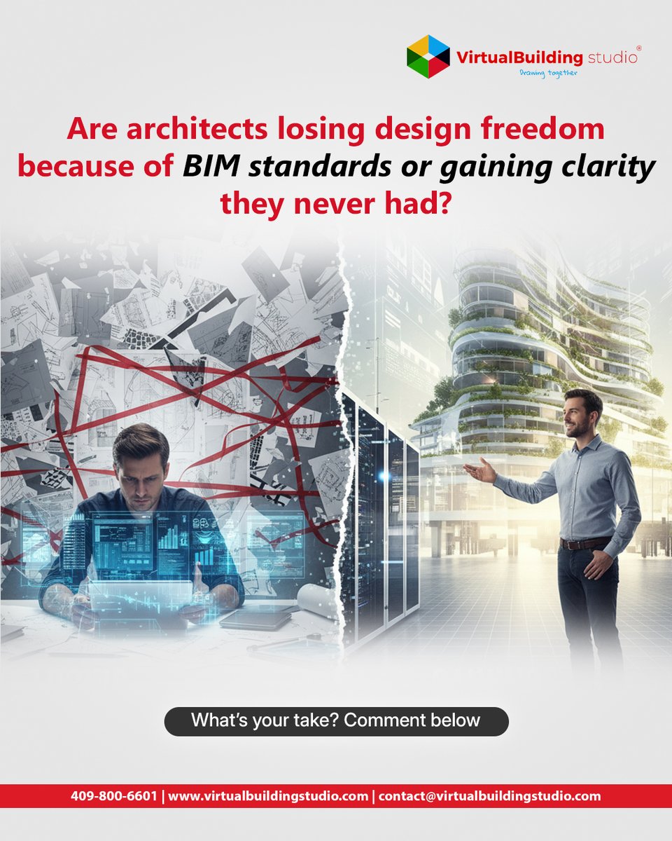 vbsglobal's tweet image. BIM was meant to elevate design but has it changed the way architects think?
 
Some call it clarity.
Others call it constraint.
 
Where do you stand?
💬 Reply with your take, curious to hear from architecture leaders.
 
#BIM #Architecture #AEC #Revit #DesignTech #ArchTech