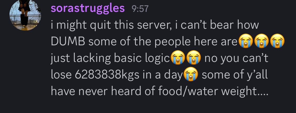 sorastruggles's tweet image. #crashout